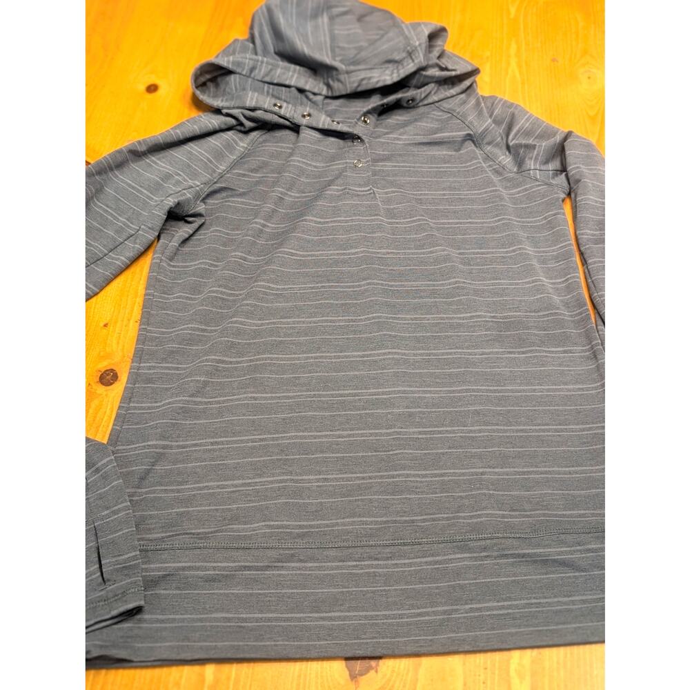 Prana Hooded Long Sleeve Shirt, LN, Dusty Blue, Women's XS